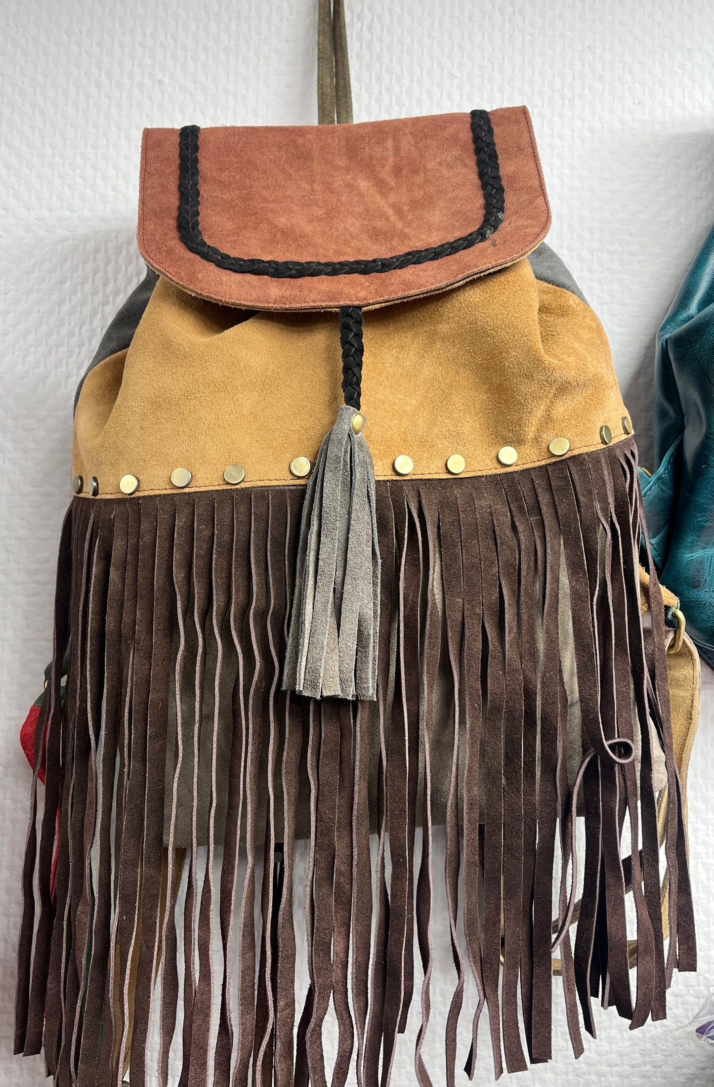 Handmade Leather Fringe Backpack
