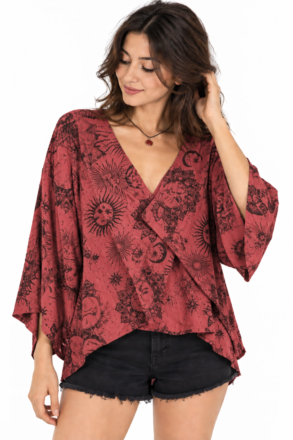 Print Wrap Tops