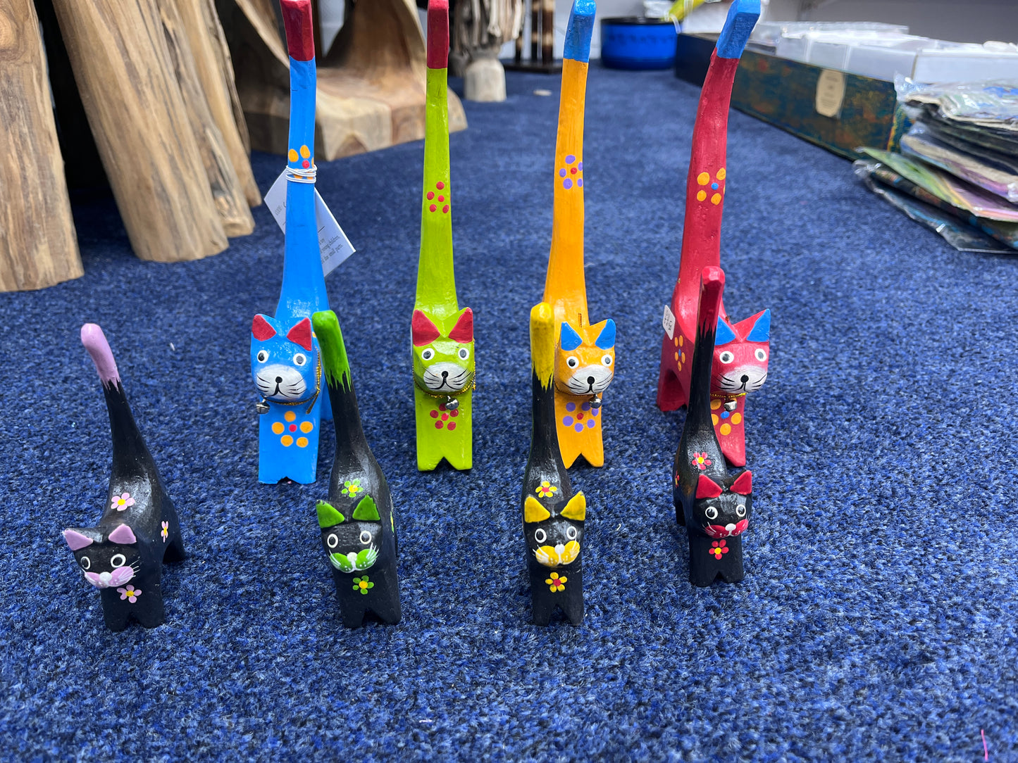 Handmade colorful cats