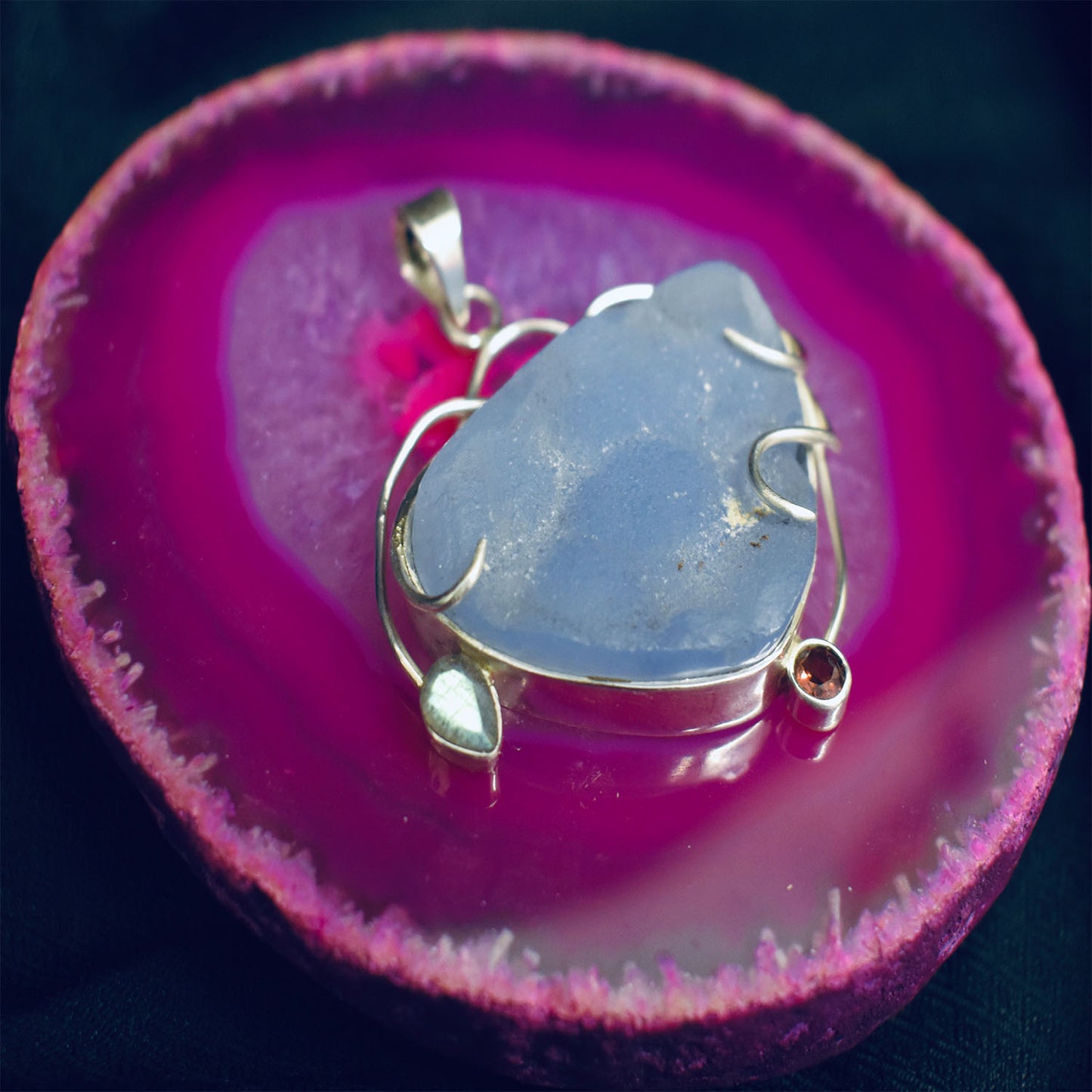 Ganesha Handicrafts Blue Chalcedony Pendant, Blue Pendant, Chalcedony Pendant, Pendant, Beautiful Pendant