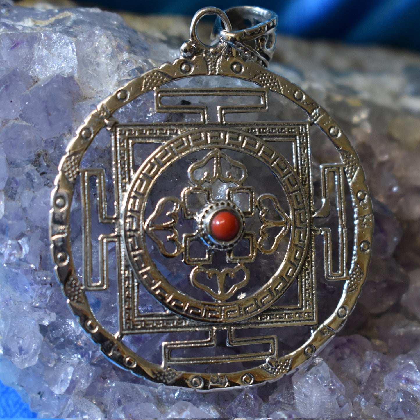 Ganesha Handicrafts, Coral Mandala Pendant (925), Coral Pendant, 925-Coral Mandala Pendant, Women's Trending Pendant, New Model Pendant, Womens New Modern Pendant, Fashion For Women's Pendant.