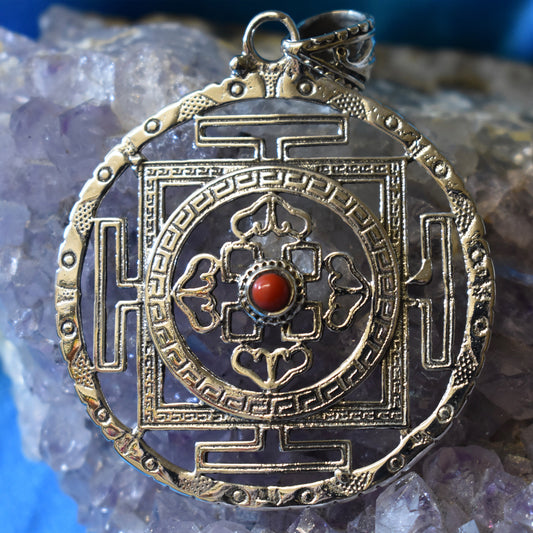 Ganesha Handicrafts, Coral Mandala Pendant (925), Coral Pendant, 925-Coral Mandala Pendant, Women's Trending Pendant, New Model Pendant, Womens New Modern Pendant, Fashion For Womens Pendant.