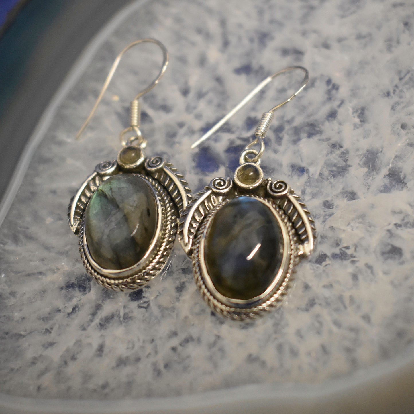 Ganesha Handicrafts, Detailed Labradorite Earrings, Labradorite Earrings, Womens Trending Earrings, New Model Womens earrings, Women's Modern Earrings, Fashion for women's Earrings.