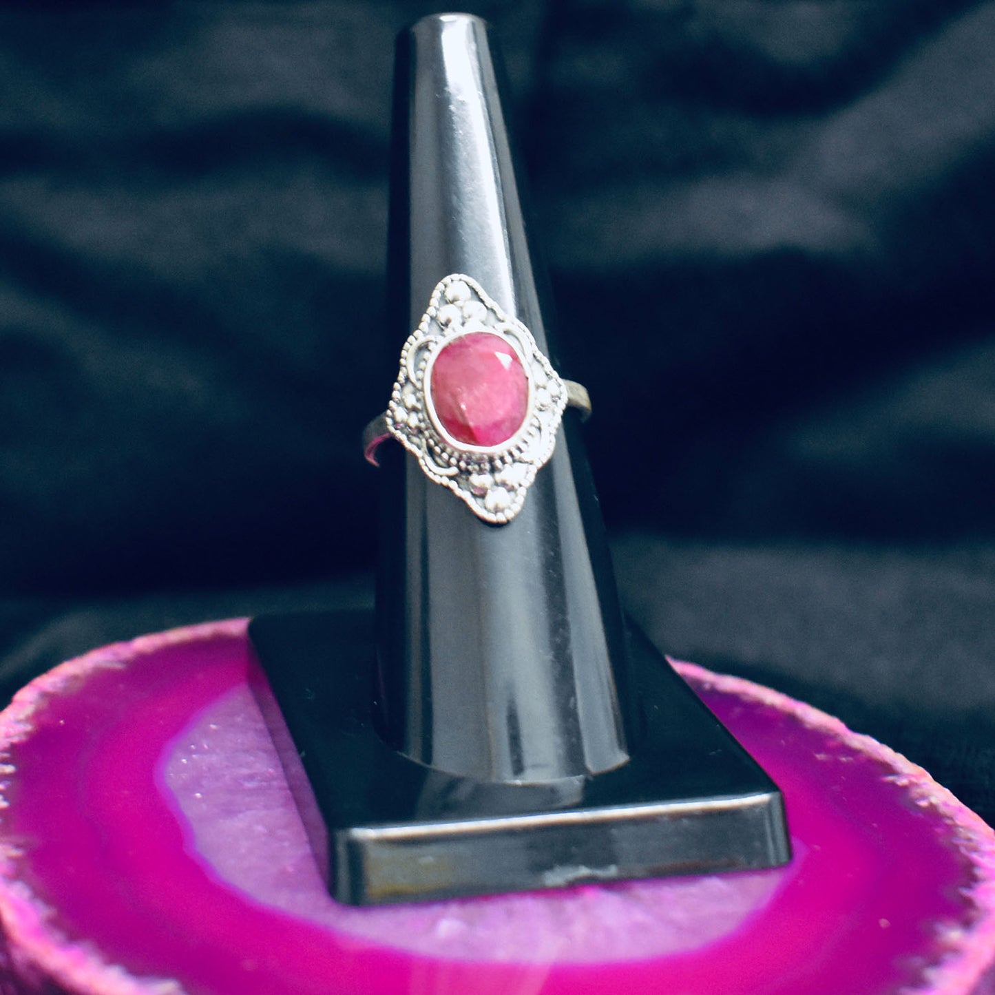 Ganesha Handicrafts, Detailed Ruby Ring, Ruby Ring, Womens Trending Ring, New Women Model Ring, Womens New Modern Ring, Rose Color Ring.