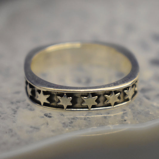 Ganesha Handicrafts, Detailed Star band Ring, Detailed Star Band Ring (925) Sterling Silver, 925-Sterling Silver Star Model Band Ring, Star Model Band Ring, Star Ring, Womens new Model Ring, Womens New Trending Ring.