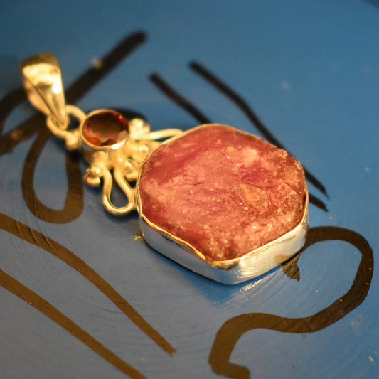 Ganesha Handicrafts, Dual Ruby Garnet Pendant, Ruby Garnet Pendant, Dual Ruby Pendant, Women's Trending Pendant, New Model Women's Pendant, Women's Fashion Pendant.