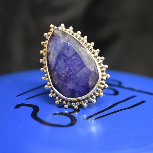 Ganesha Handicrafts, Expandable Teardrop Sapphire, Teardrop Sapphire, Women's Trending Sapphire, Womens New Model sapphire, New Modern Sapphire.