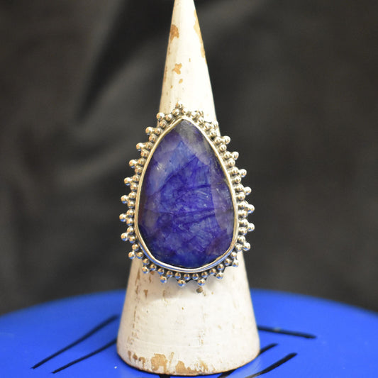 Ganesha Handicrafts, Expandable Teardrop Sapphire, Teardrop Sapphire, Women's Trending Sapphire, Womens New Model sapphire, New Modern Sapphire.