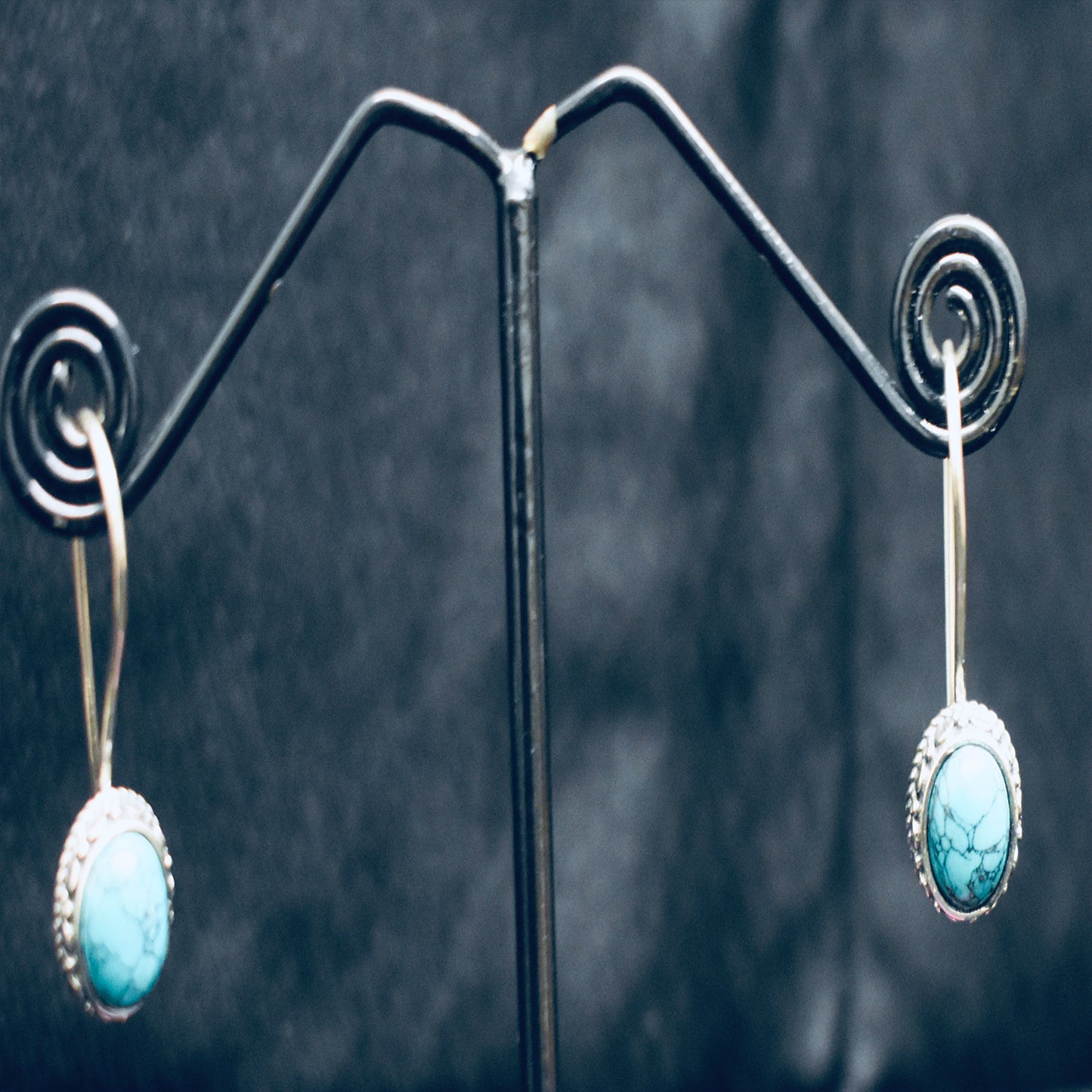 Ganesha Handicrafts, Fixed Latch Turquoise Earrings, Turquoise Earrings, Womens trending Earrings, New Model Womens Earrings, Women's Stylish Earrings.