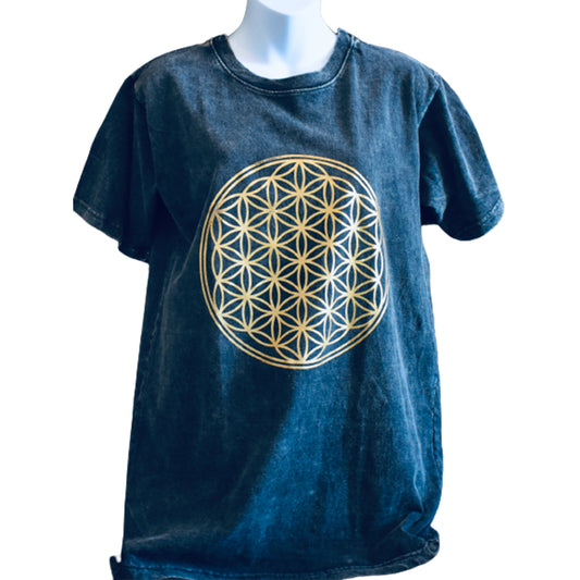 Ganesha Handicrafts Flower of life T-shirt , Printed t-shirt , Cotton printed t-shirt , Flower printed T-shirt