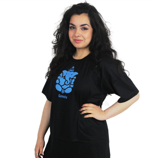 Ganesha Handicrafts, Ganesha T-shirts, Buddha Black T-shirt, Womens Trending T-shirts, Womens For Fashion T-shirt, Black T-shirt.