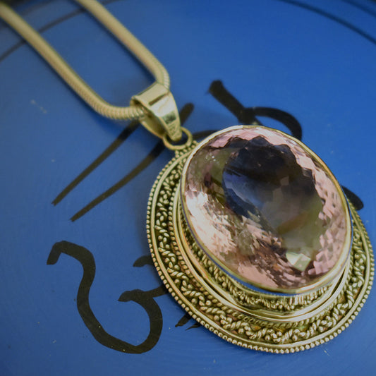 Ganesha Handicrafts, Kunzite Pendant, Womens Trending Pendant, New Model Womens Pendant, Women's Modern Pendant, Women's Fashion stylish Pendant.