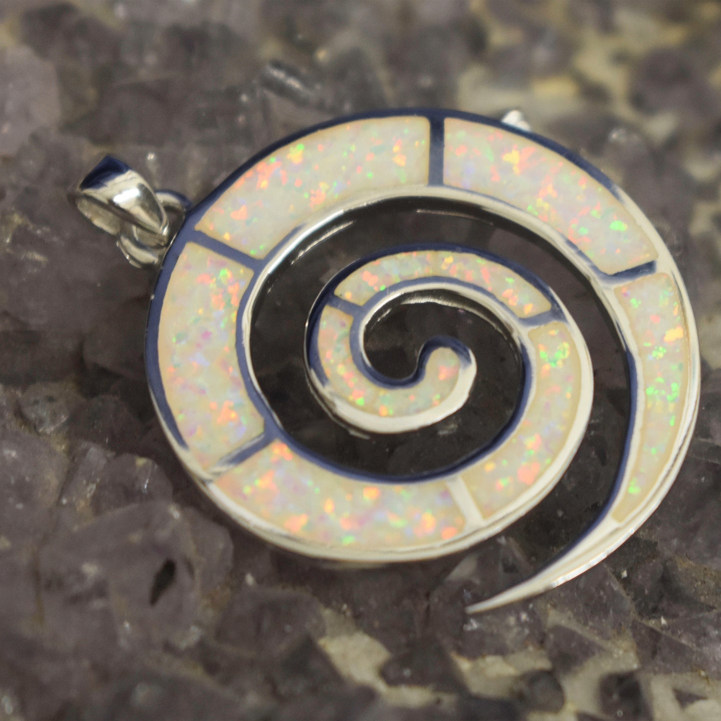 Ganesha Handicrafts, Large Cultured Opal Swirl, Opal Swirl, Women's Trending Opal Swirl, Womens Model Opal Swirl Pendant, New Modern Pendant, Women's Stylish Pendant.