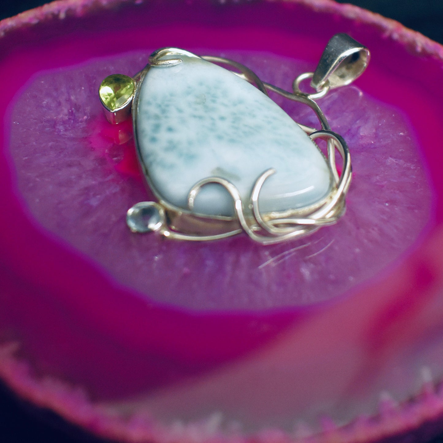 Ganesha Handicrafts, Larimar Pendant 925, Women's Trending Pendant, 925-Larimar Pendant, New Model Women's Pendant, Women's Modern Pendant, Fashion For Women's Pendant.