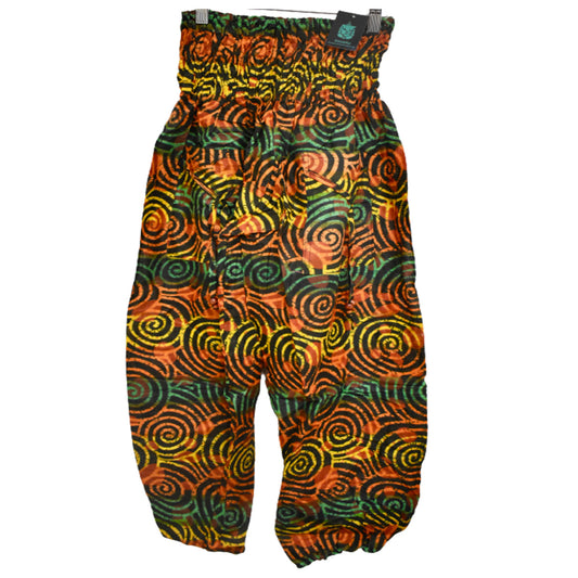 Ganesha Handicrafts, Multicoloured swirl Harem, Harem Pants, Harem Swirl Multi Coloured Trousers, Womens fashion Swirl Harem Trousers.