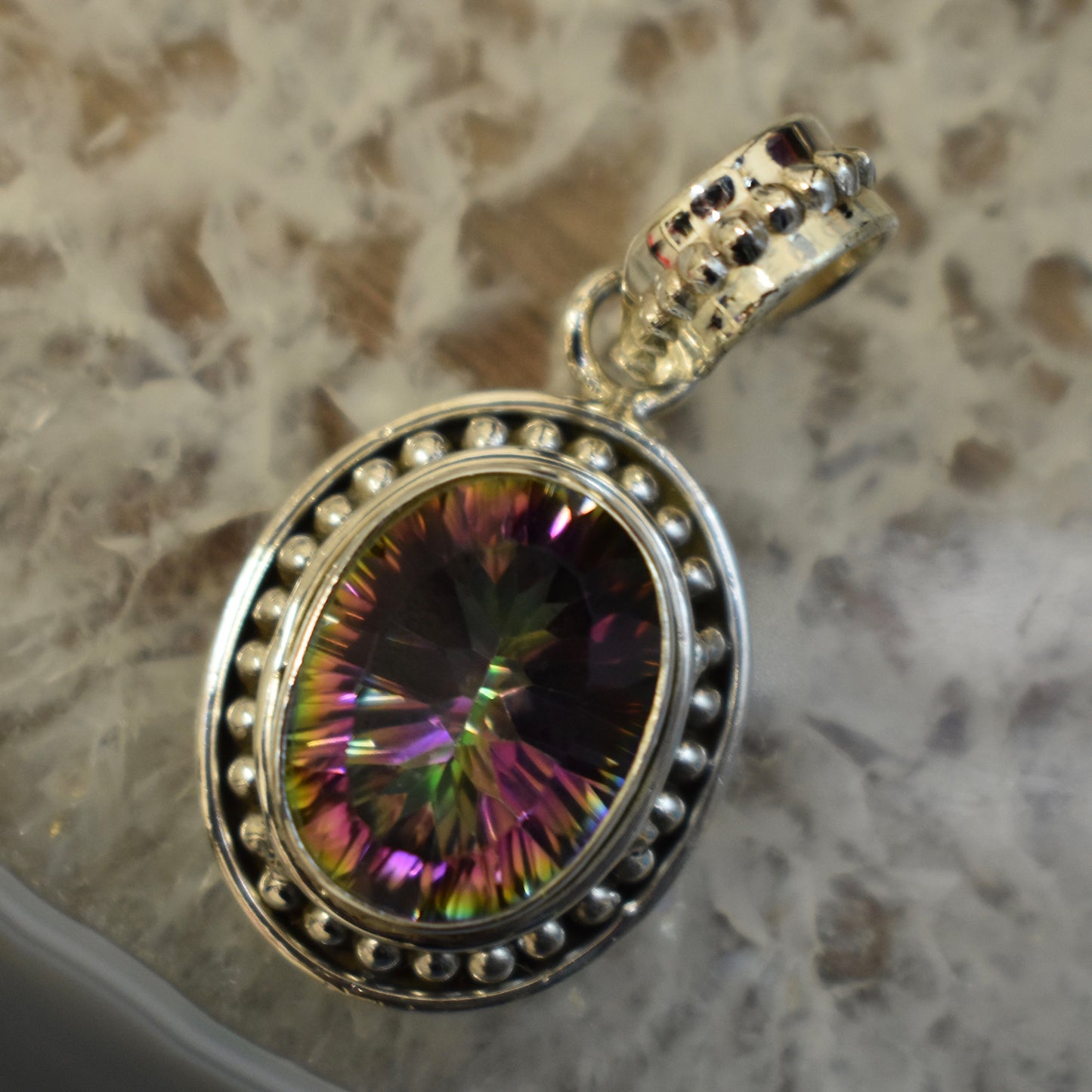 Ganesha Handicrafts Mystic Topaz Pendant (925), Pendant, Topaz Pendant, Mystic Pendant, Brown Pendant, Stone Pendant, Dollar, Pendant (925), Golden Pendant