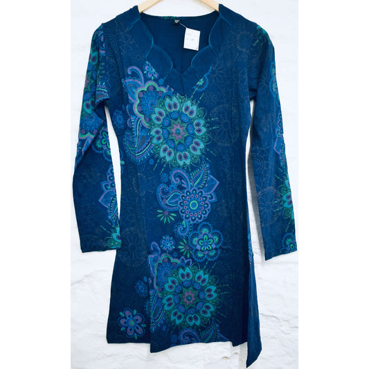 Ganesha Handicrfts Nepalese Tunic Style Top, Bule coloe top, top simple top