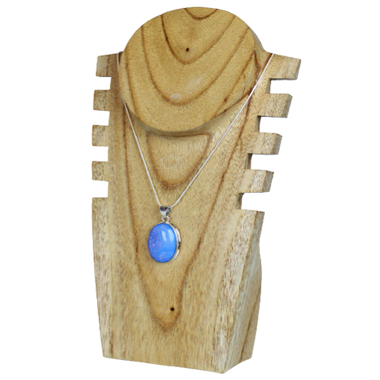 Ganesha Handicrafts, Opalite 925 Sterling Silver Oblong Pendant, 925 Sterling Silver Oblong Pendant, Silver Pendant, Women's Trending Pendant, Women's Traditional Pendant, Women's Modern Silver Pendant, Blue colour Silver Pendant.