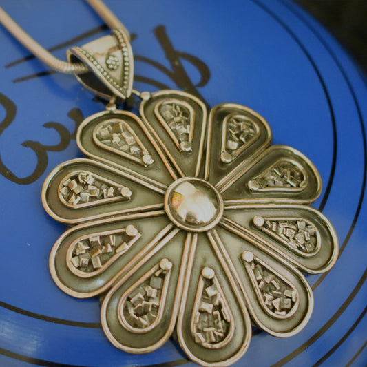 Ganesha Handicrafts, Oxidised Floral Pendant, Floral Pendant, Women's Trending Pendant, New Model Women's Pendant, Womens Modern Pendant, Women's Traditional Pendant.