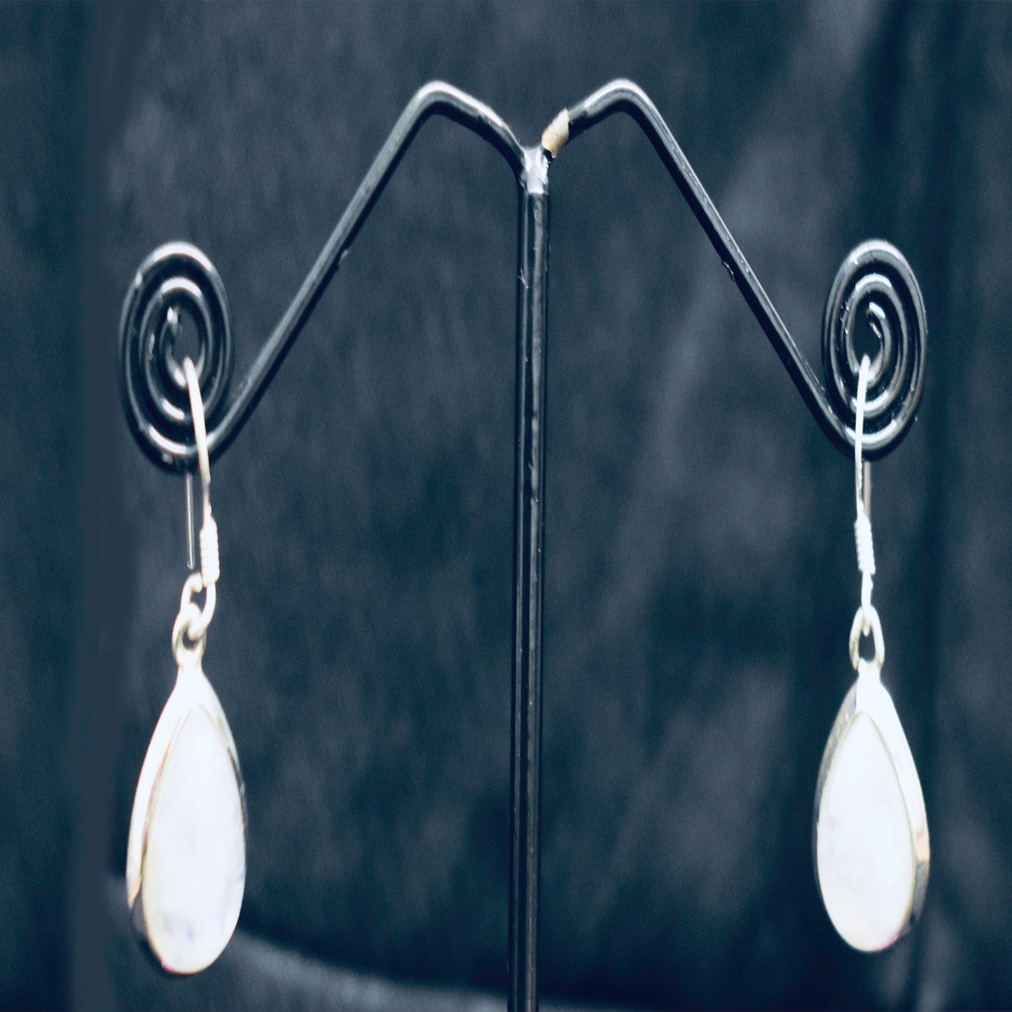 Ganesha Handicrafts, Plain Moonstone Tear-drop Earrings, Plain Moonstone Earrings, Plain Tear-drop Earrings, Womens Fashion Drop Earrings, New Model Drop Earrings, Womens Trending Earrings, New Collection of Women's Earrings.