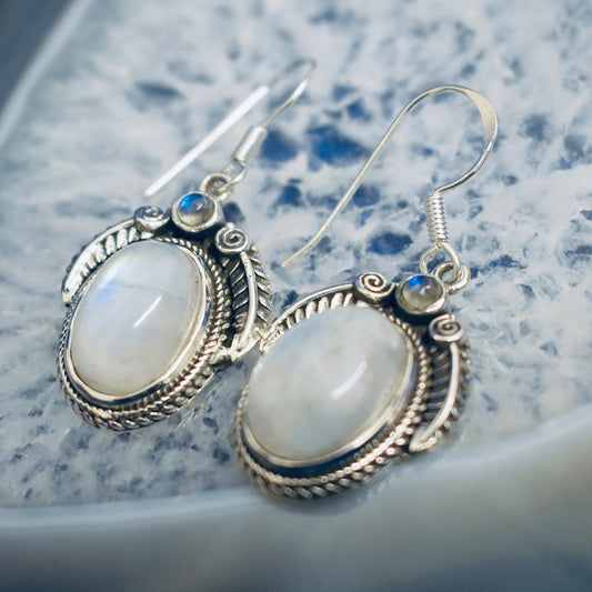 Ganesha Handicrafts, Rainbow Moonstone Earrings, Moonstone Earrings, Womens Trending Earrings, New Model Womens Earrings, Modern Womens Earrings, Women's Stylish Earring.
