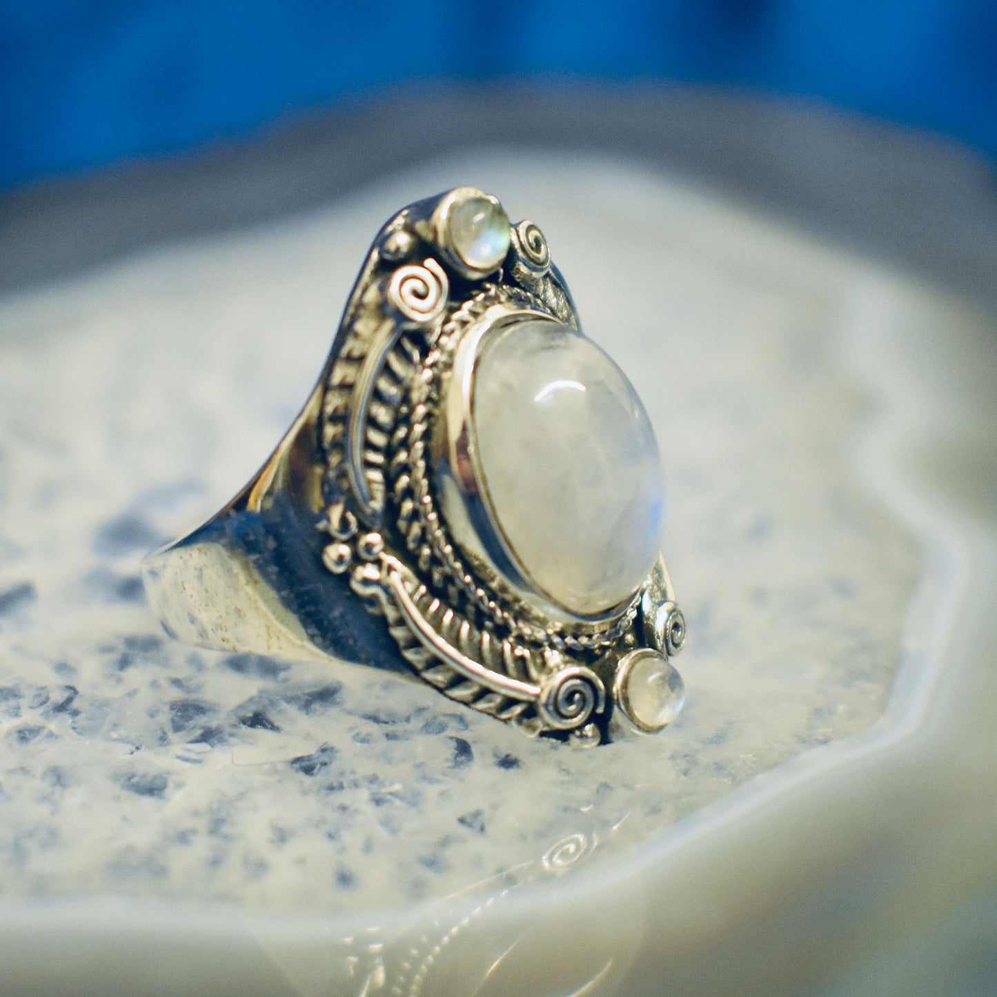 Ganesha Handicrafts, Rainbow Moonstone Ring, Moonstone Ring, Womens Trending Ring, Moonstone Style Womens Ring, New Womens Fashion Ring.