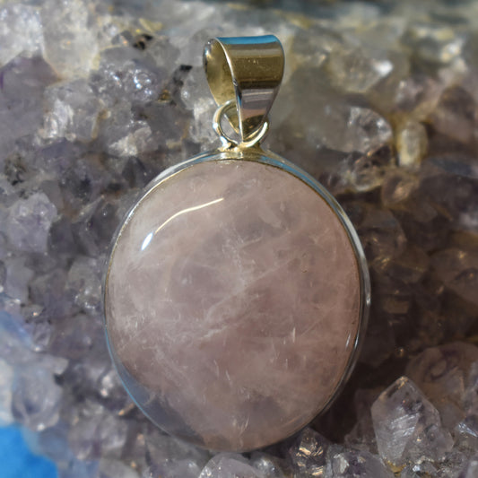 Ganesha Handicrafts, Rose quartz Pendant, Rose Color Pendant, Womens Trending Pendant, New Model Pendant, Womens New Modern Pendant.