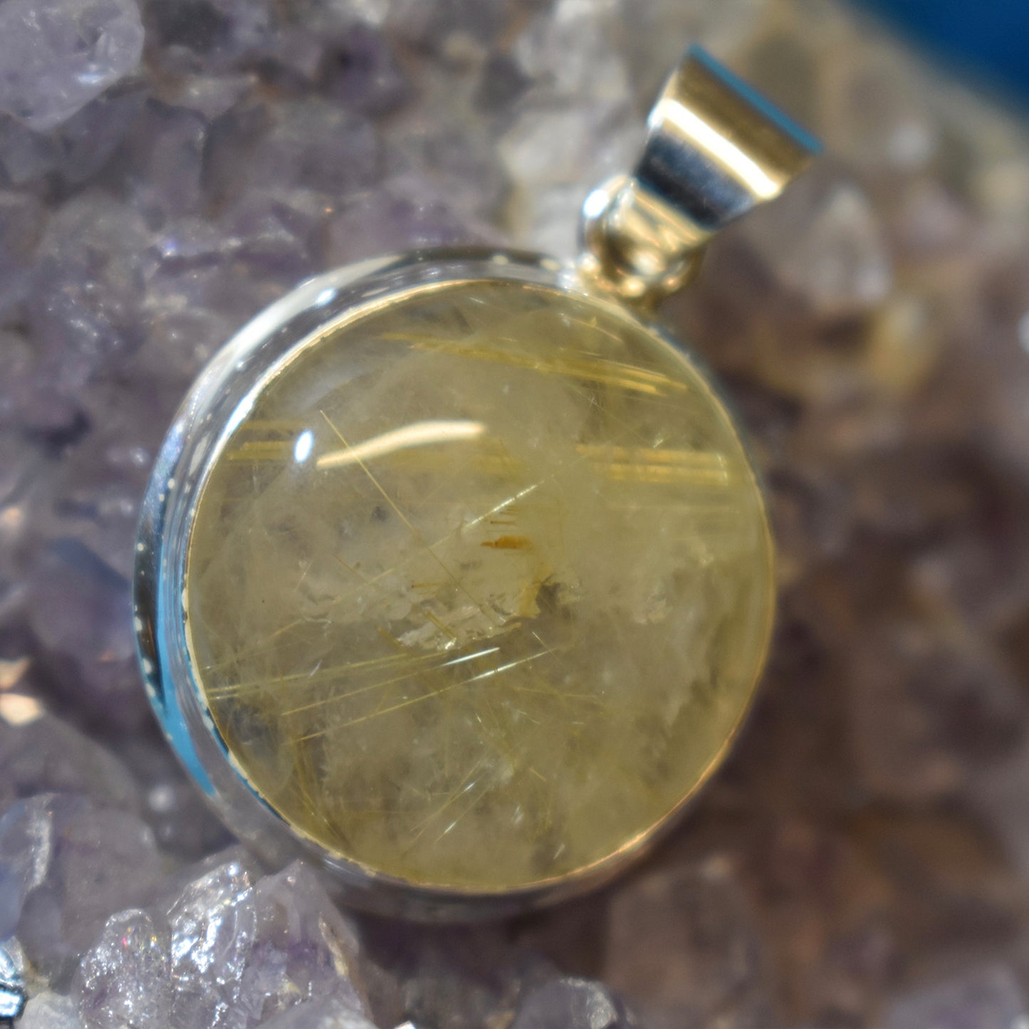 Ganesha Handicrafts, Rutilated Quartz Pendant, Quartz Pendant, Womens Trending Pendant, New Womens Model Pendant, Womens Modern Pendant, Women's Stylish Pendant.