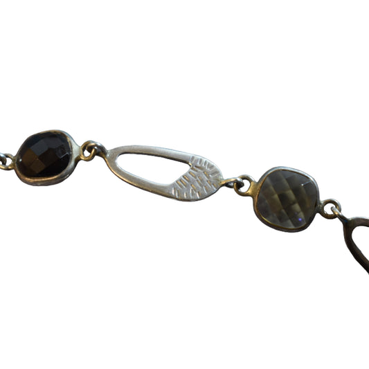 Ganesha Handicrafts, Smoked Quartz Faceted Silver Bracelet (925), Silver Bracelet, 925-Silver Bracelet, Womens trending Bracelet, Mens Trending Bracelet, New Bracelet collections List.