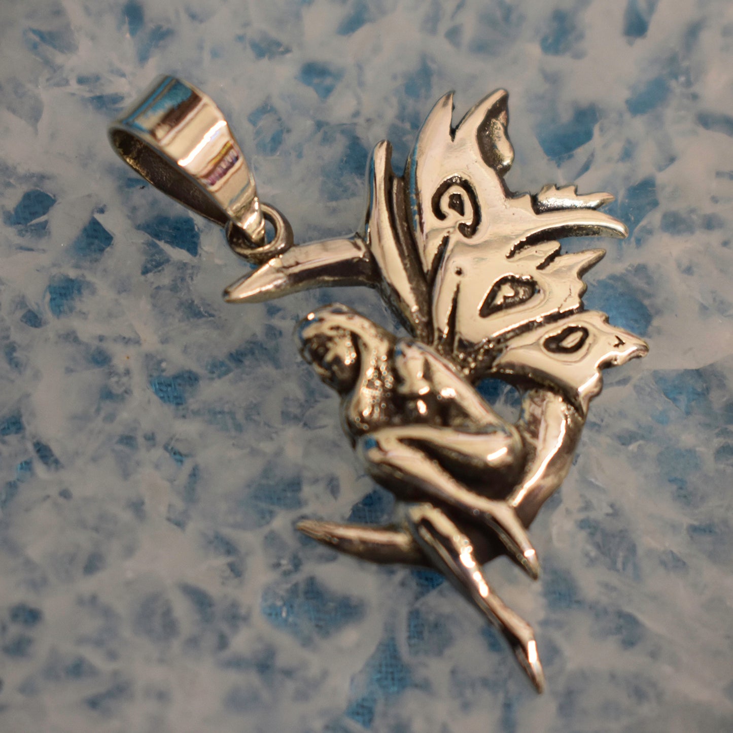 Ganesha Handicrafts, Sterling Silver Fairy Moon Pendant (925), Silver Moon Pendant, 925-Sterling Silver Pendant, Women's Trending Pendant, Womens new Modern Pendant, New Modal Pendant Collections for Women.