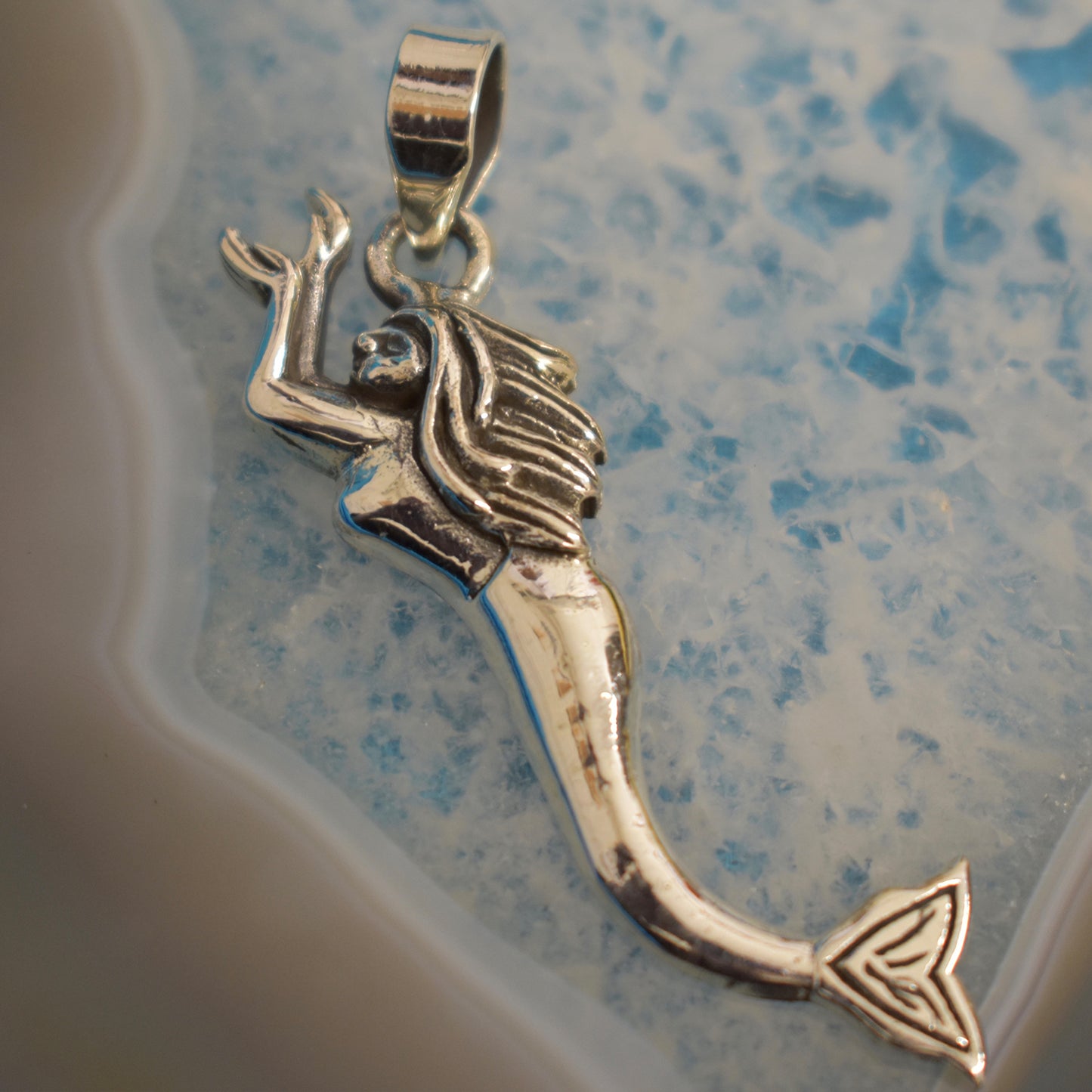 Ganesha Handicrafts, Sterling Silver Mermaid Pendant (925), Silver Mermaid Pendant, 925-Silver Pendant, Mermaid Pendant, Womens Modern Pendant, Stylish Model Pendant for Women, Women's Trending Pendant.