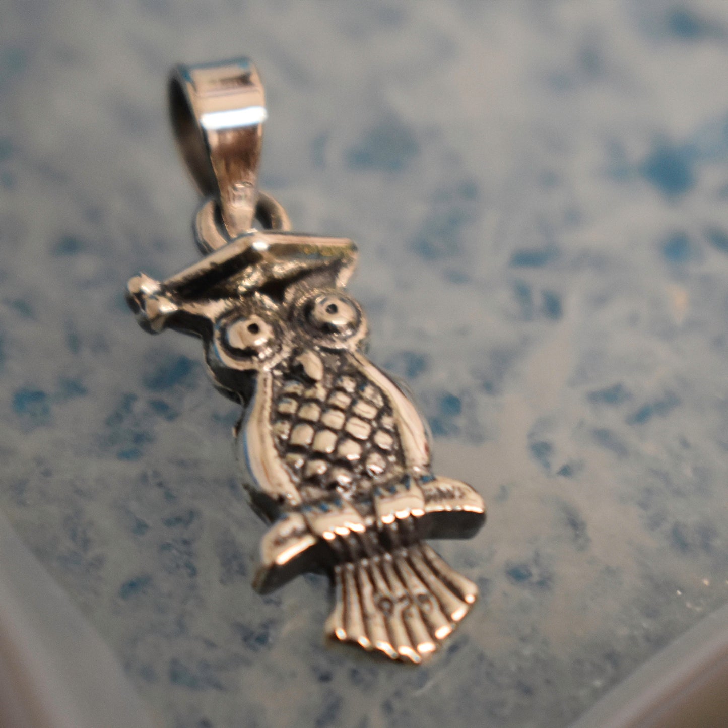 Ganesha Handicrafts, Sterling Silver Petite Owl Pendant (925), Silver Owl Pendant, 925-Sterling Silver Pendant, Women's Trending Pendant, Womens New Model Pendant, Womend Modern Pendant.