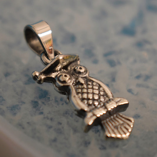Ganesha Handicrafts, Sterling Silver Petite Owl Pendant (925), Silver Owl Pendant, 925-Sterling Silver Pendant, Women's Trending Pendant, Womens New Model Pendant, Womend Modern Pendant.