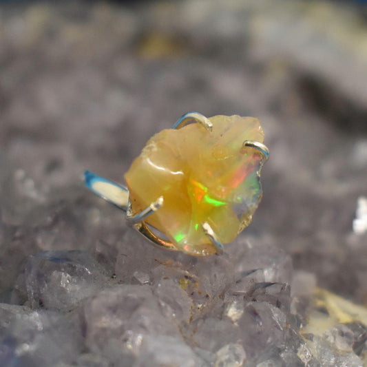 Ganesha Handicrafts, Sterling Silver Rough Ethiopian Opal Re-sizable Ring(925)Sterling Silver Rough Ethiopian Opal Re-sizable Ring(925), Sterling Silver Rough Ethiopian Opal Ring, Sterling Silver Rough Ring, Sterling Silver Opal Ring, 925-Sterling silver Opal Ring, Women's Ring, Women's Trending Ring, Fashion Womens Ring.