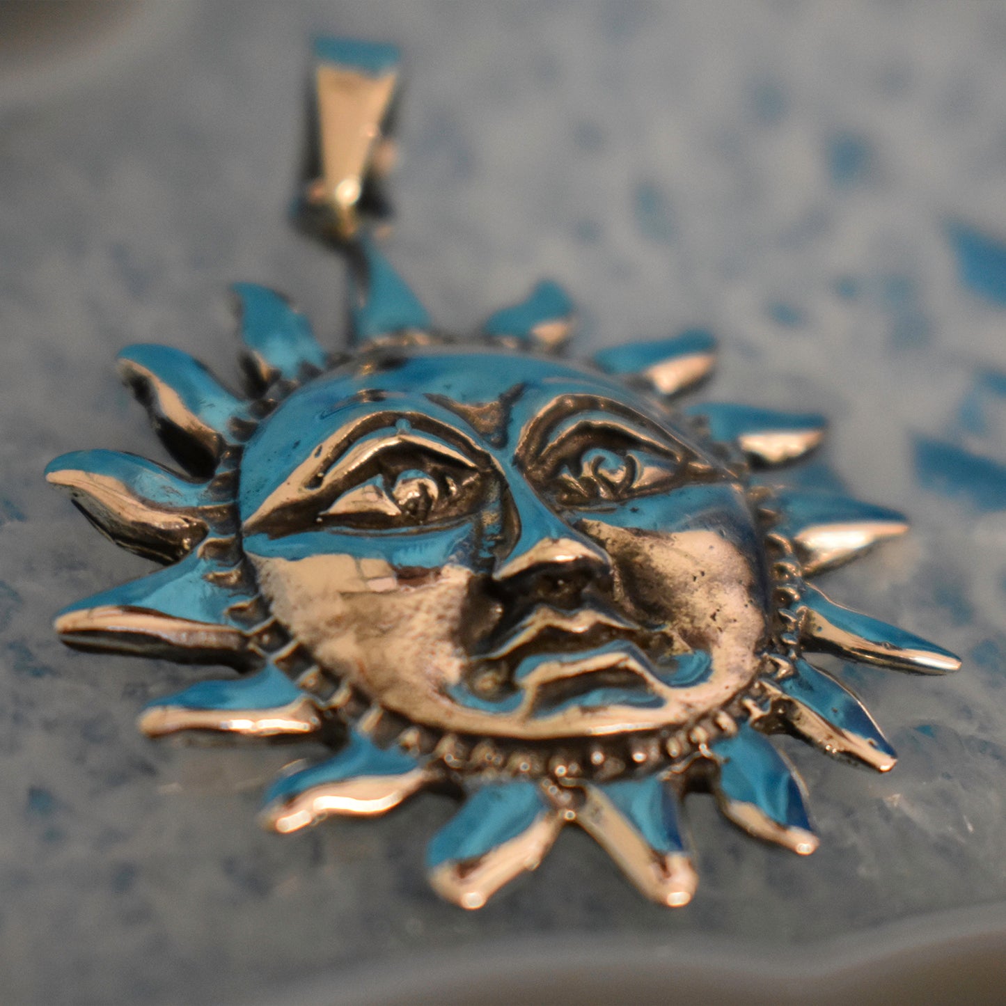 Ganesha Handicrafts, Sterling Silver Sun Pendant (925), Silver Sun Pendant, 925-Silver Sun Model Pendant, Womens New Trending Pendant, Women's Modern Pendant.