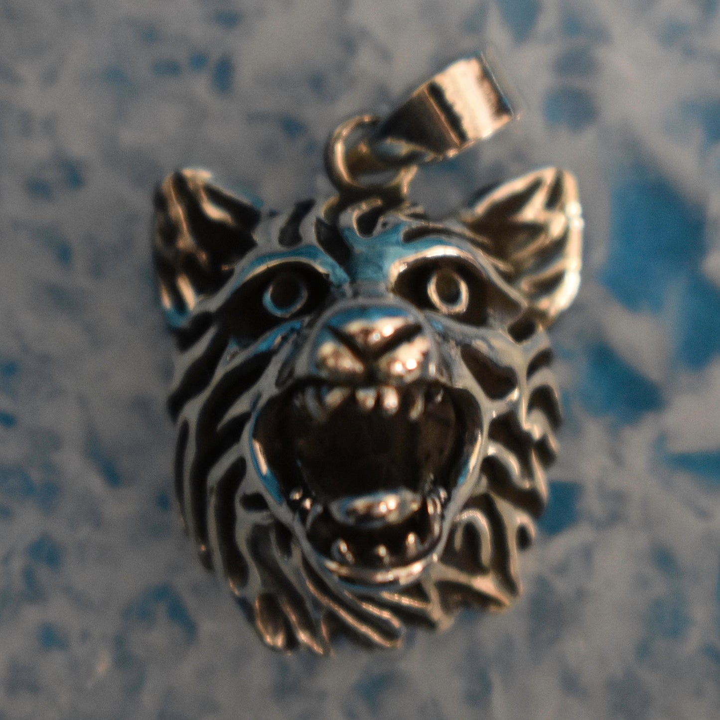 Ganesha Handicrafts, Sterling Silver Wolf Pendant (925), Sterling Silver Wolf Pendant, Silver Wolf Pendant, 925-Sterling Silver Pendant, Women's Trending Pendant, Modern Pendant, Women's Model Pendant.