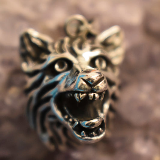 Ganesha Handicrafts, Sterling Silver Wolf Pendant (925), Sterling Silver Wolf Pendant, Silver Wolf Pendant, 925-Sterling Silver Pendant, Women's Trending Pendant, Modern Pendant, Women's Model Pendant.