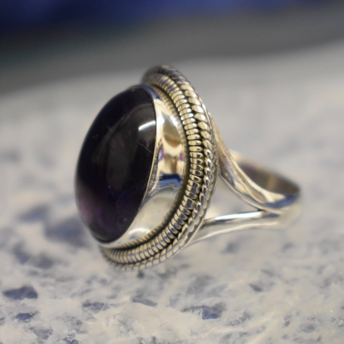 Ganesha Handicrafts, Vintage Detailed Amethyst Ring, Vintage Amethyst Ring, Amethyst Ring, Womens Trending Ring, 925-Streling Silver Amethyst Ring, Silver Vintage Ring, Womens New Model Ring.