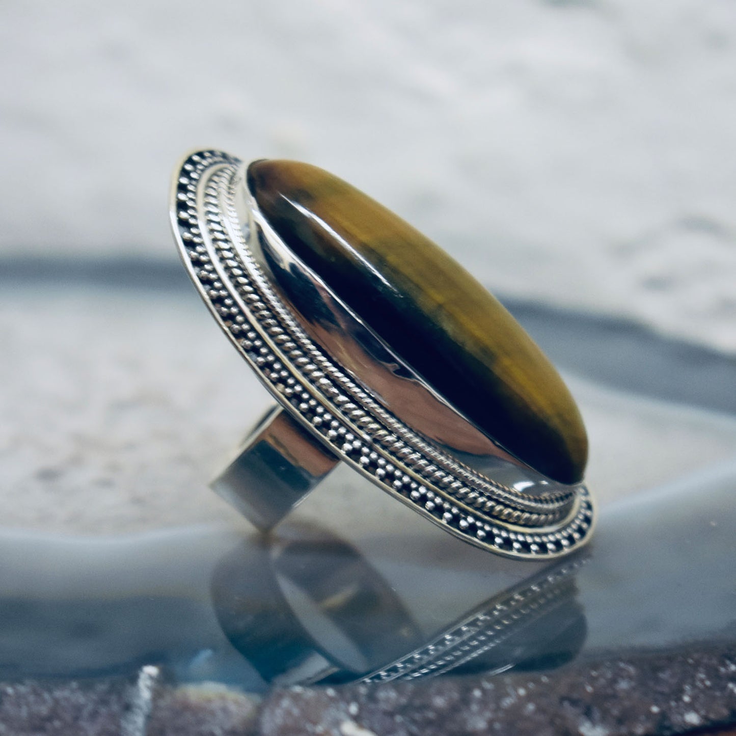 Ganesha Handicrafts, Vintage Tiger Eye Ring, Tiger Eye Ring, Tiger Eye Model Ring, Womens New Model Ring, Womens Trending Ring, New Modern Women's Ring.,