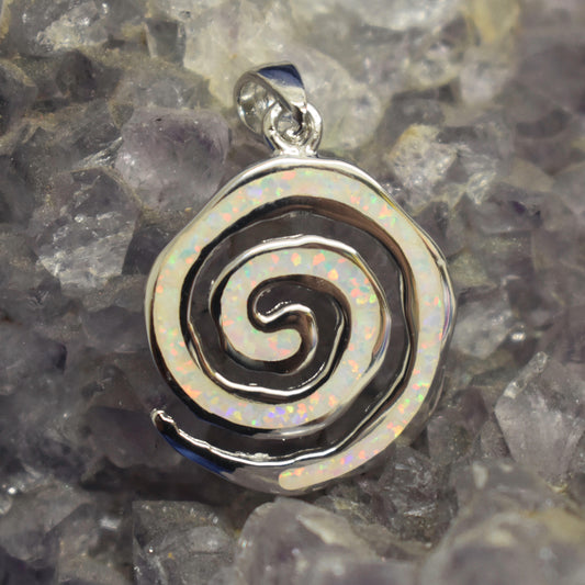 Ganesha Handicrafts, White Cultured Opal Pendant Swirl, Opal Pendant, White Opal Swirl Pendant, Womens Trending Opal Pendant Swirl, New Model Pendant, Womens Modern Pendant, women's Fashion Pendant.