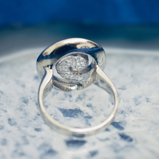 Ganesha Handicrafts, White cultured Opal Swirl (925) Sterling Silver, White cultured Opal Swirl Ring, 925-Sterling Silver Ring, Women's Trending Ring, new Model Women's Ring, Womens Modern Ring.