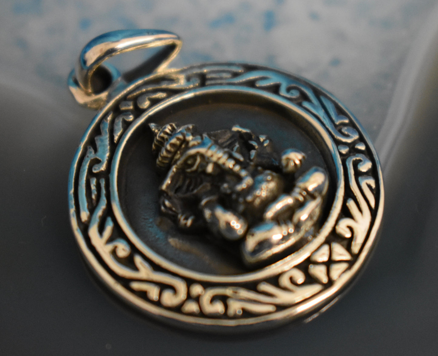 Ganesh Medallion Pendant (925) Sterling Silver