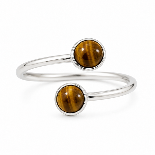 Sterling silver Gemstone Adjustable Ring