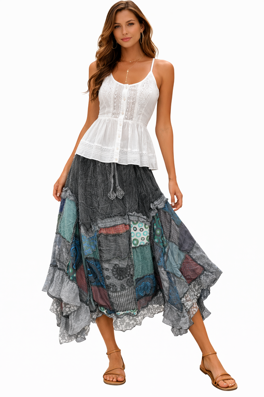 Boho Patchwork Skirt