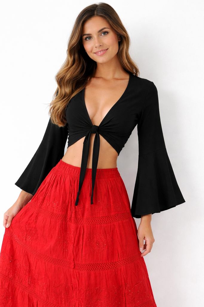 100% cotton wrap tops