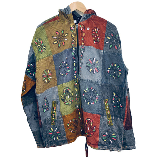 Ganesha Handicrafts Dark Patchwork Jacket!, Jacket, Patchwork Jacket, Dark Jacket, Multicolour jacket, Design jacket, Printed Jacket