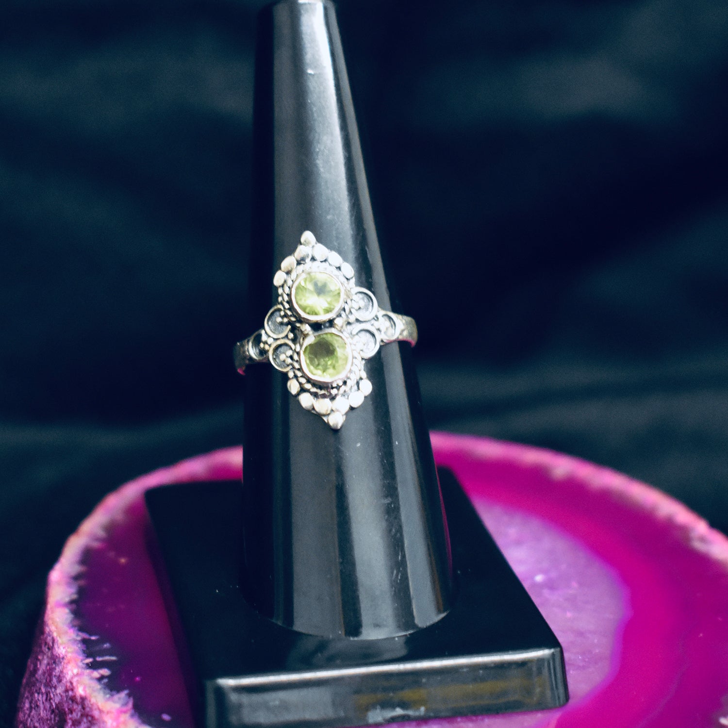 Ganesha Handicrafts Double peridot Ring (925) Sterling Sliver , Peridot ring , Stylish ring, Modern ring , Trending ring , Sliver ring , Stone ring