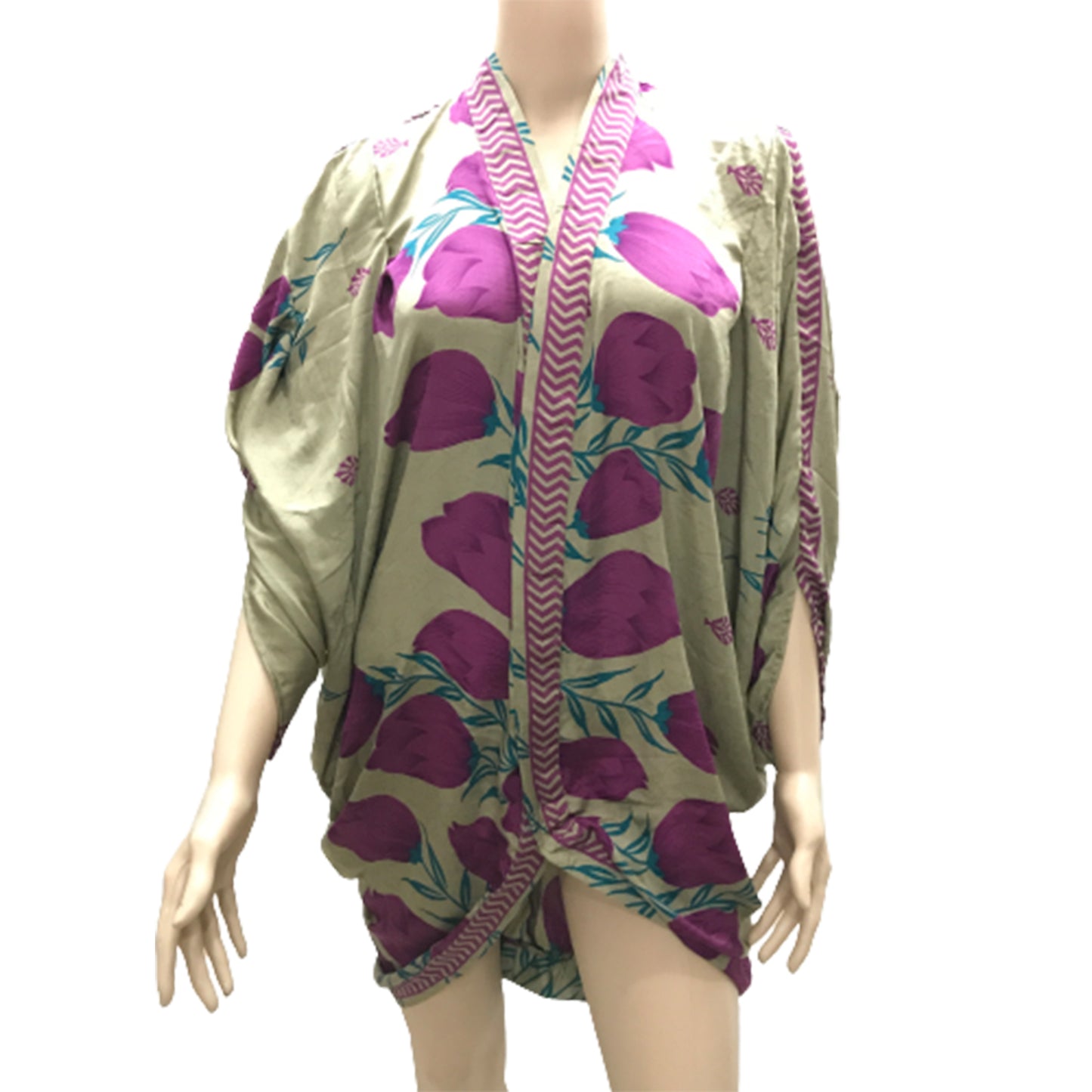 Ganesha Handicrafts Floral Loose Fit silk Kimono , Silk kimono , Cotton kimono , Stylish kimono , Trending kimono , Floral kimono , Modern kimono , Loose fit kimono