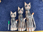 Handmade wooden cats