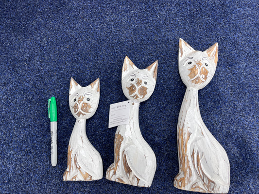 Handmade wooden cats
